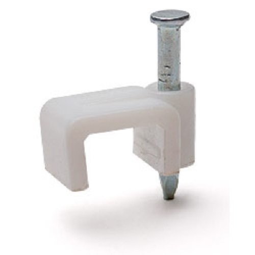 Скоба пластиковая с гвоздем плоская Fortisflex СПП 9 (30шт.)  картинка